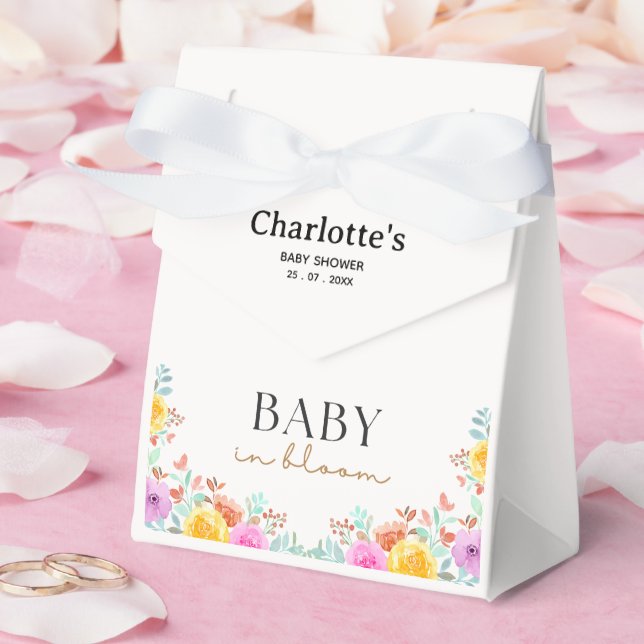Baby in Bloom Wildflowers Floral Baby Shower Favour Box (Wedding)