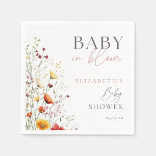 Baby In Bloom Wildflowers Floral Baby Shower Napkin