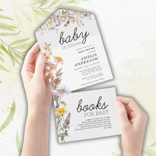 Baby In Bloom  Wildflowers Summer Baby Shower  All In One Invitation