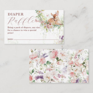 Baby in Bloom Woodland Floral Baby Girl Shower Enclosure Card