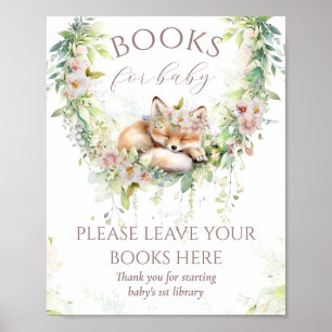 Baby in Bloom Woodland Floral Baby Girl Shower Poster