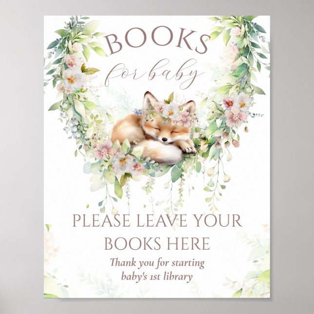 Baby in Bloom Woodland Floral Baby Girl Shower Poster (Front)