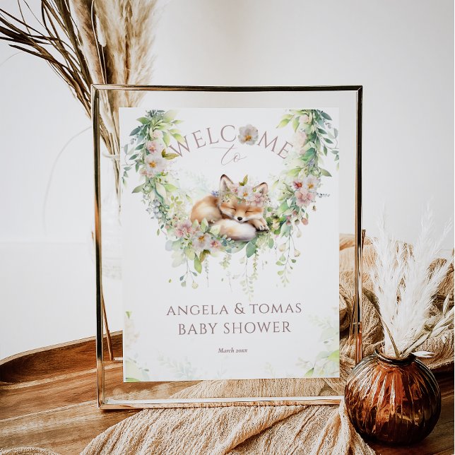 Baby in Bloom Woodland Floral Baby Girl Shower Poster (Creator Uploaded)