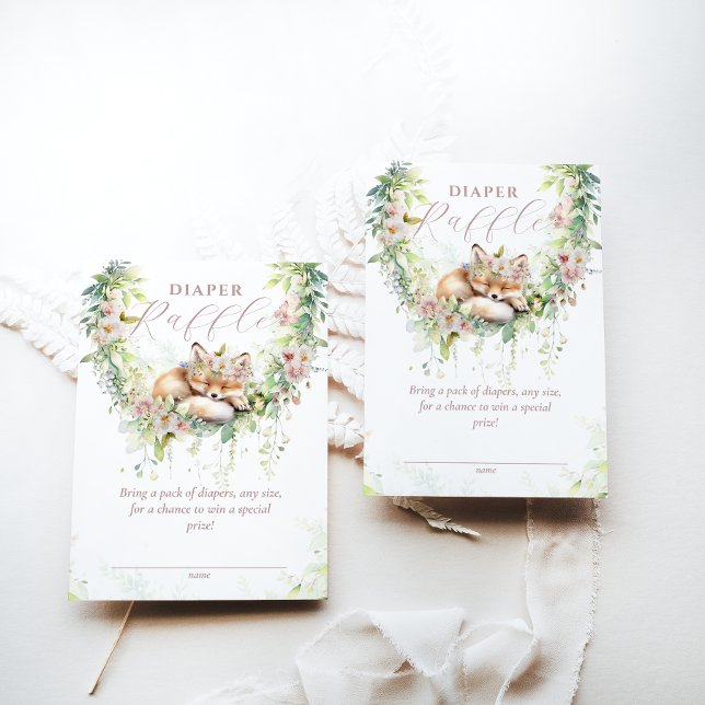 Baby in Bloom Woodland Floral Baby Shower Diaper Enclosure Card (Creator Uploaded)