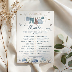 Baby in Bloom Would She Rather Baby Shower Game