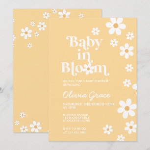 Baby in Bloom yellow Daisy Baby Shower Invitation