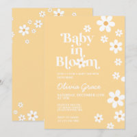 Baby in Bloom yellow Daisy Baby Shower Invitation
