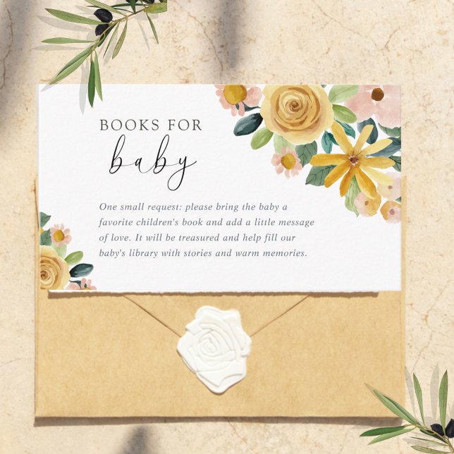 Baby in Bloom Yellow Floral Book for Baby Enclosure Card (Creator Uploaded)