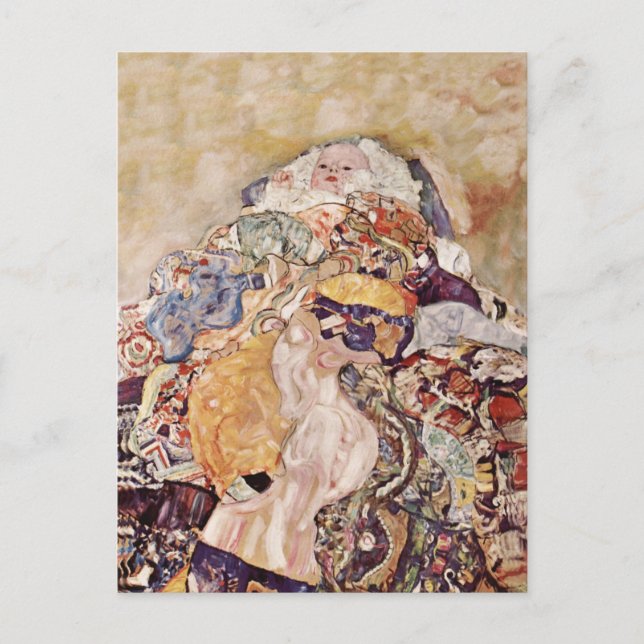 Baby in Brightly Coloured Quilt Postcard (Front)