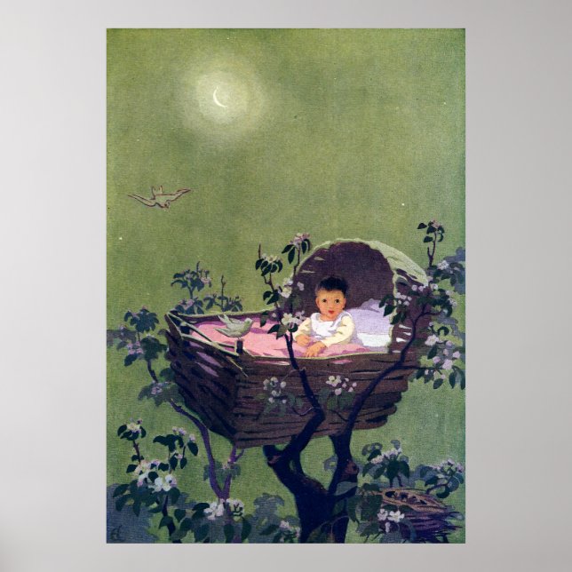 Baby in Cradle in Tree Lullaby Poster (Front)