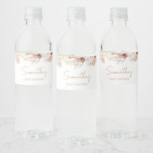 Baby in Florals Baby Shower  Water Bottle Label