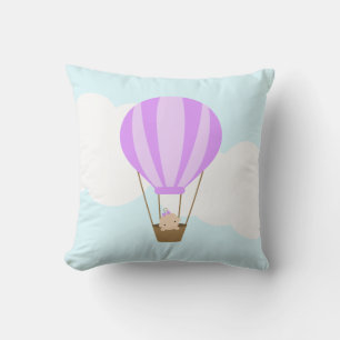 Baby in Hot Air Balloon {lavender} Cushion
