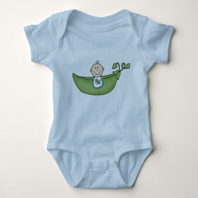Baby in Pea Pod Blue Baby Bodysuit (Front)