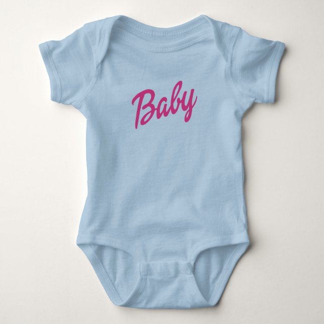Baby in pink  baby bodysuit (Front)