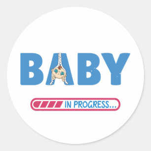 Baby in progress business card classic round sticker