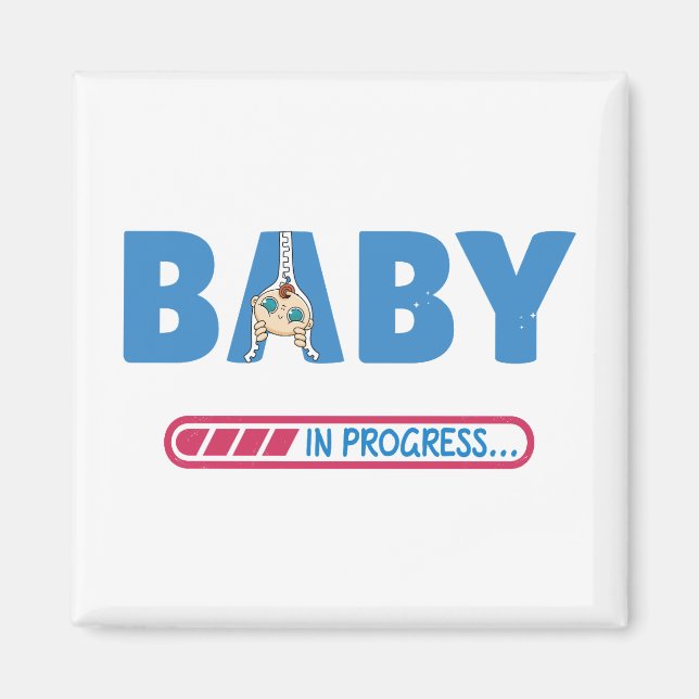 Baby in progress business card magnet (Front)