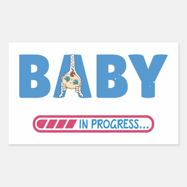 Baby in progress business card rectangular sticker (Front)
