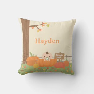 Baby in Pumpkin FunnyFall Theme Nursery Decor Cushion
