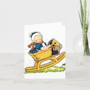 Baby in Rocker Vintage Thank You Card
