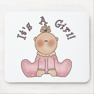 Baby in Sleeper It's a Girl Mouse Pad