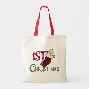 Baby in Stocking 1st Christmas Tote Bag