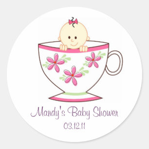 Baby in Tea Cup Stickers / Toppers