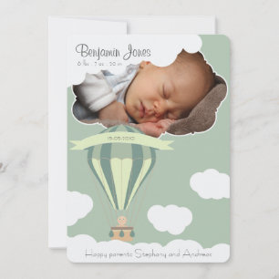 Baby in the sky birth announcement