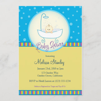 Baby In Tub Baby Shower Invitation