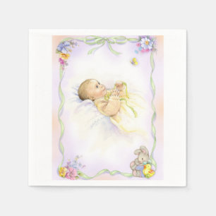 Baby infant baptism christening design napkin