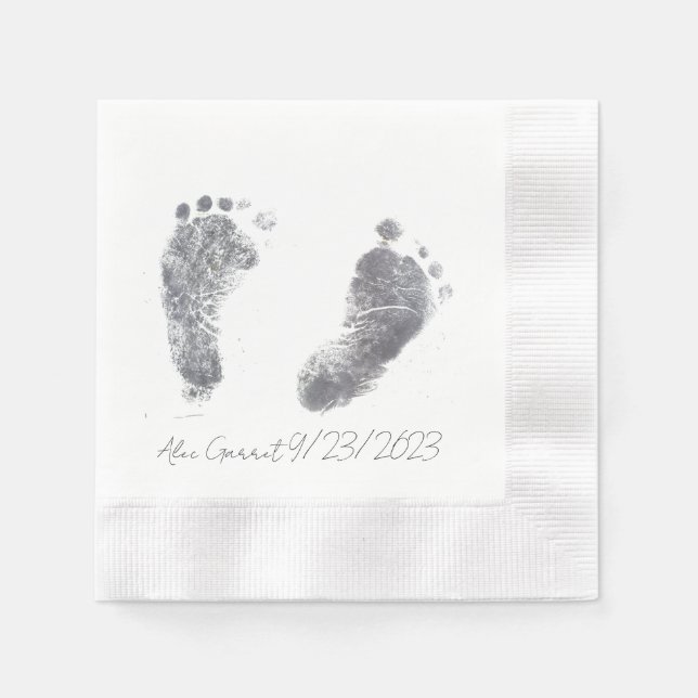 Baby Ink Foot prints Napkin (Front)