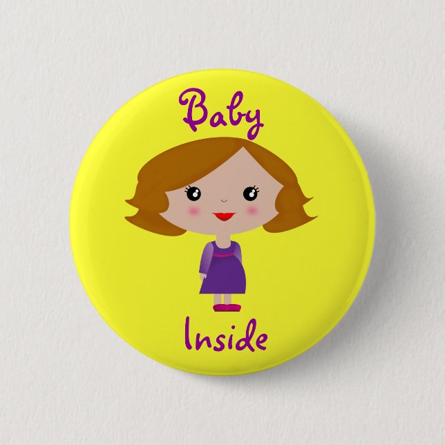 Baby Inside 6 Cm Round Badge (Front)