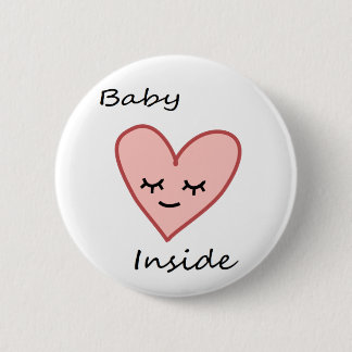 Baby Inside Heart Button Pregnant Woman Cute Pink