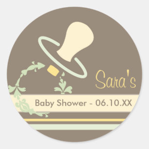 Baby Invitation or Favour Sticker - Pacifier