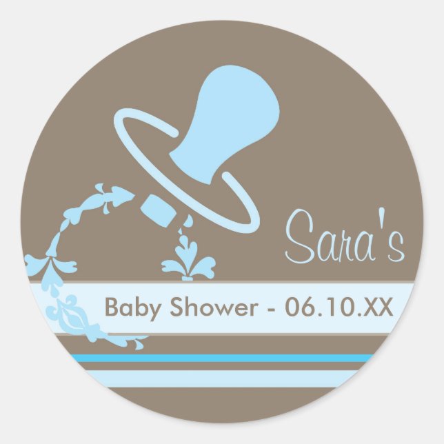 Baby Invitation or Favour Sticker - Pacifier (Front)