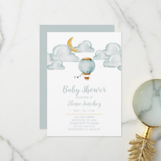 Baby Invitation - Soft Blue Baby Shower