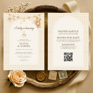 Baby is Brewing All in One Coffee Couples Shower Invitation