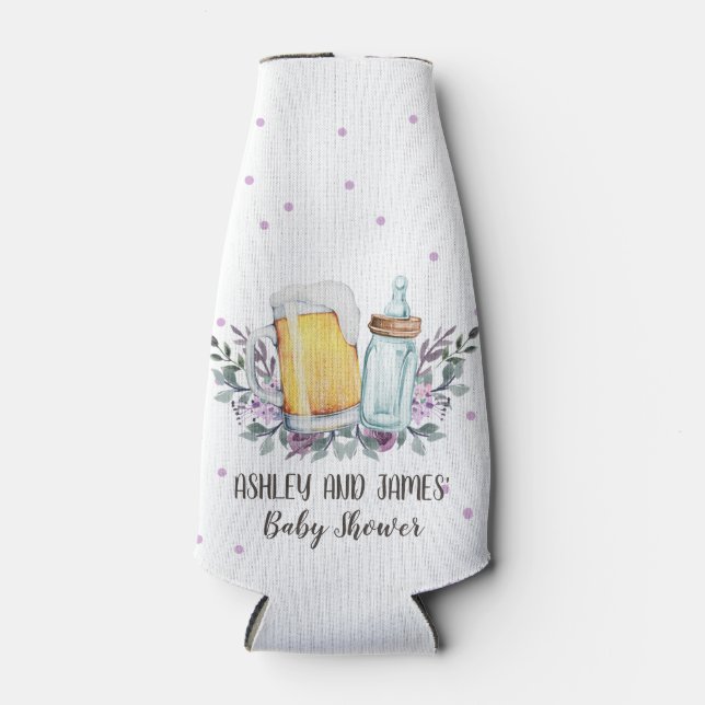 Baby is Brewing Baby Shower Cheers Beer Bottle  Bottle Cooler (Front)