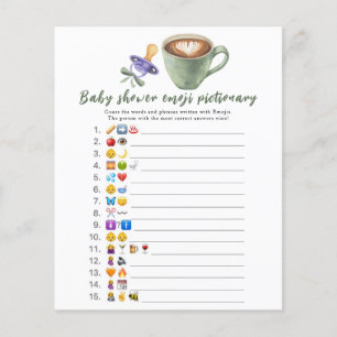 Baby is brewing baby shower Emoji picture game