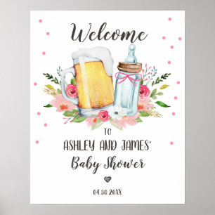 Baby is Brewing Baby Shower Girl Beer Welcome Sign