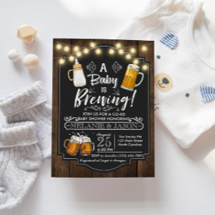 Baby Is Brewing Baby Shower Invitation Beer