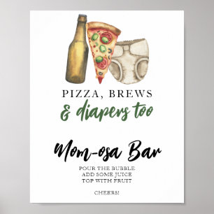 Baby is brewing baby shower Momosa bar  Poster