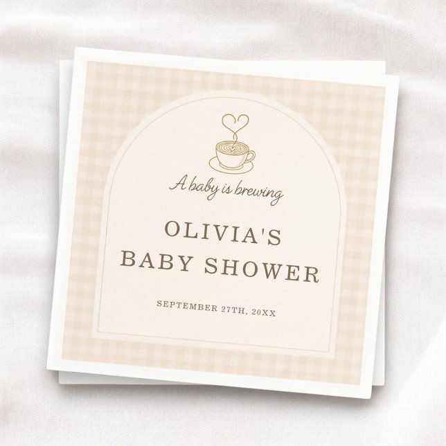 Baby is Brewing Baby Shower Party Napkin (Creator Uploaded)
