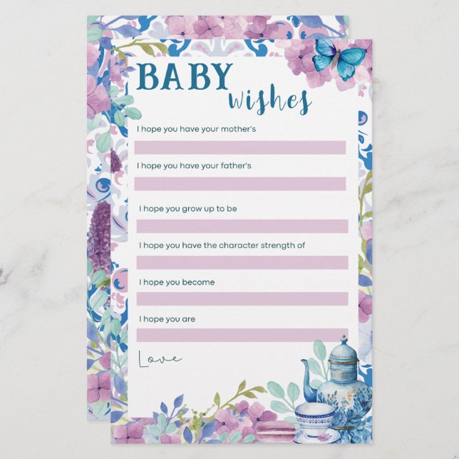 Baby is brewing Baby wishes Baby Shower Games (Front/Back)