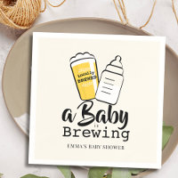 Baby is Brewing Beer Baby Bottle Beige Baby Shower