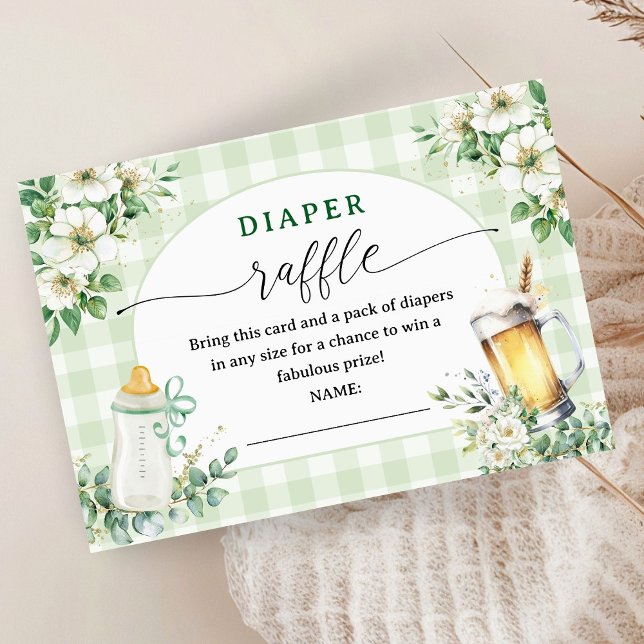 Baby Is Brewing Beer Baby Shower Diaper Raffle Enclosure Card (Creator Uploaded)