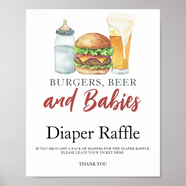 Baby is brewing beer baby shower diaper raffle  poster (Front)
