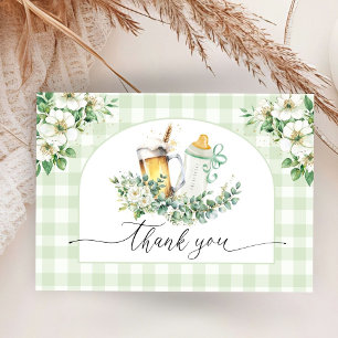 Baby is Brewing Beer Baby Shower Flat Thank You Enclosure Card