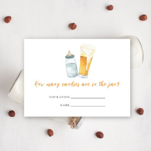 Baby is Brewing beer bottle How many candies Enclosure Card