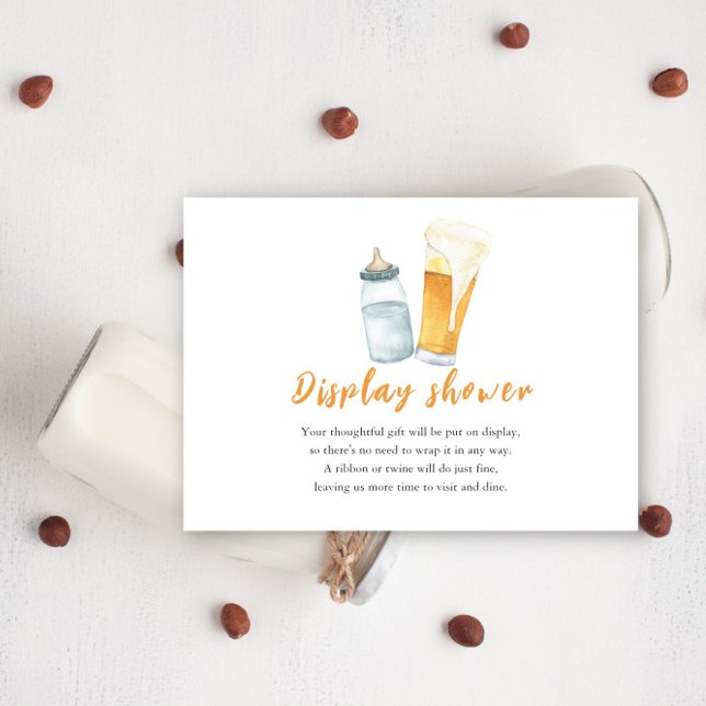 Baby is Brewing Beer Display shower Enclosure Card (Creator Uploaded)