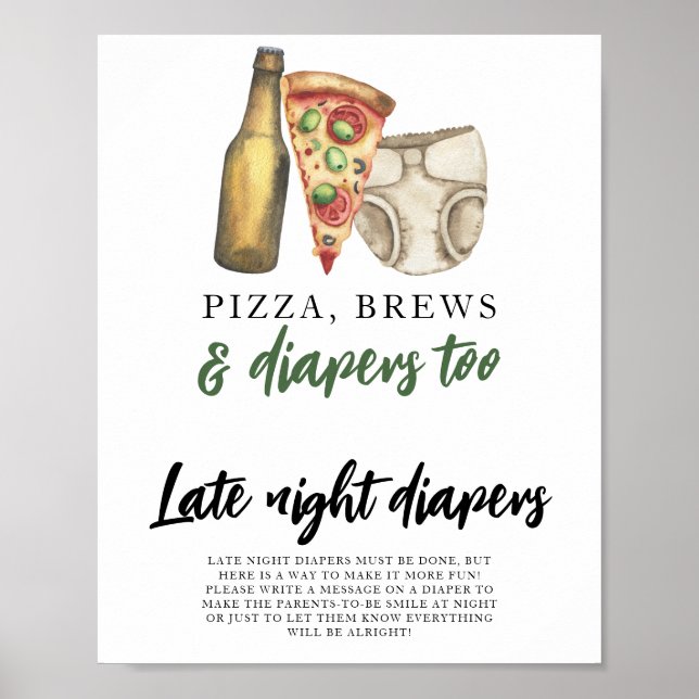 Baby is brewing beer Late night diapers game  Poster (Front)